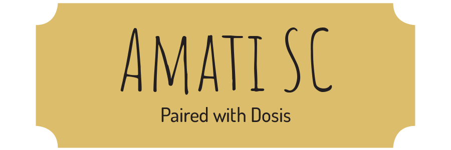 Fonts Amati SC and Dosis paired together